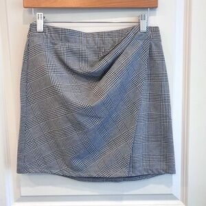 NWT Max Studio Checkered Faux Wrap Around Skirt Size S